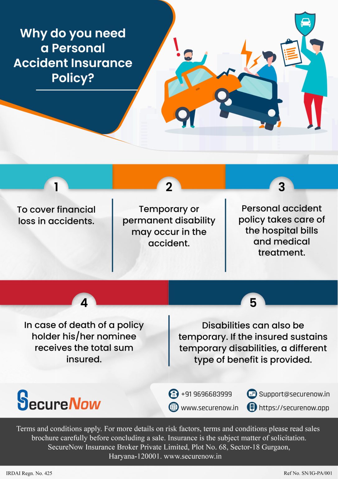 What is covered by personal accident insurance policy?